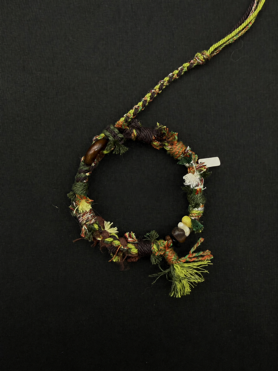 Forest Trace — Green Woven Bracelet