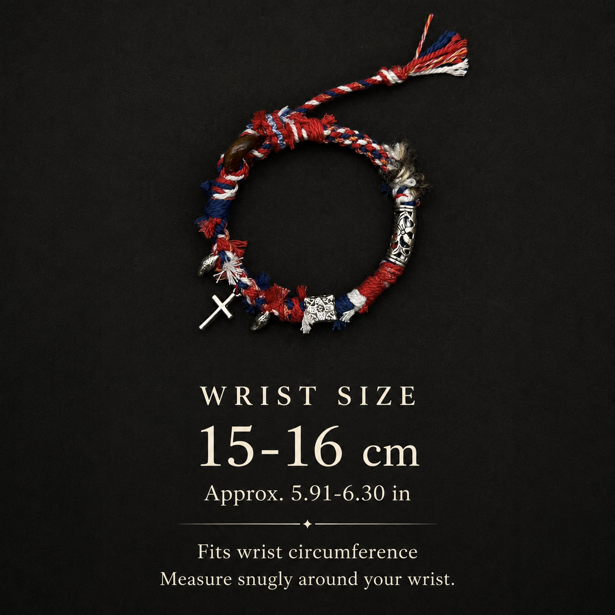 Northward bracelet wrist size guide: 15–16 cm, approximately 5.91–6.30 inches, measured around the wrist.
